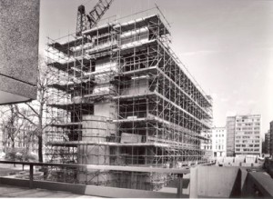 Linstead Hall in Scaffolding 1967